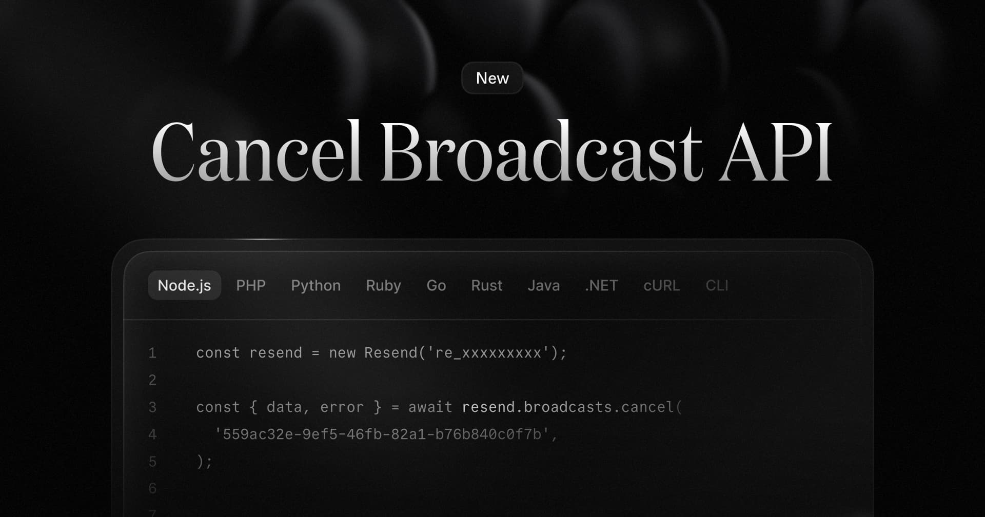 Cancel Broadcast API